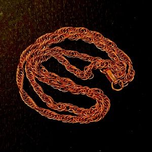 Solid, copper 22 inch rope chain. Vintage! Heavyweight